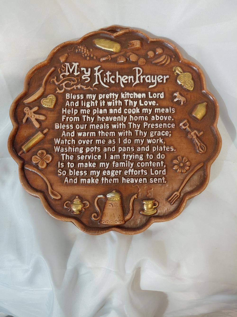 Source Unknown Brown and Gold 'My Kitchen Prayer' Decorative Plaque